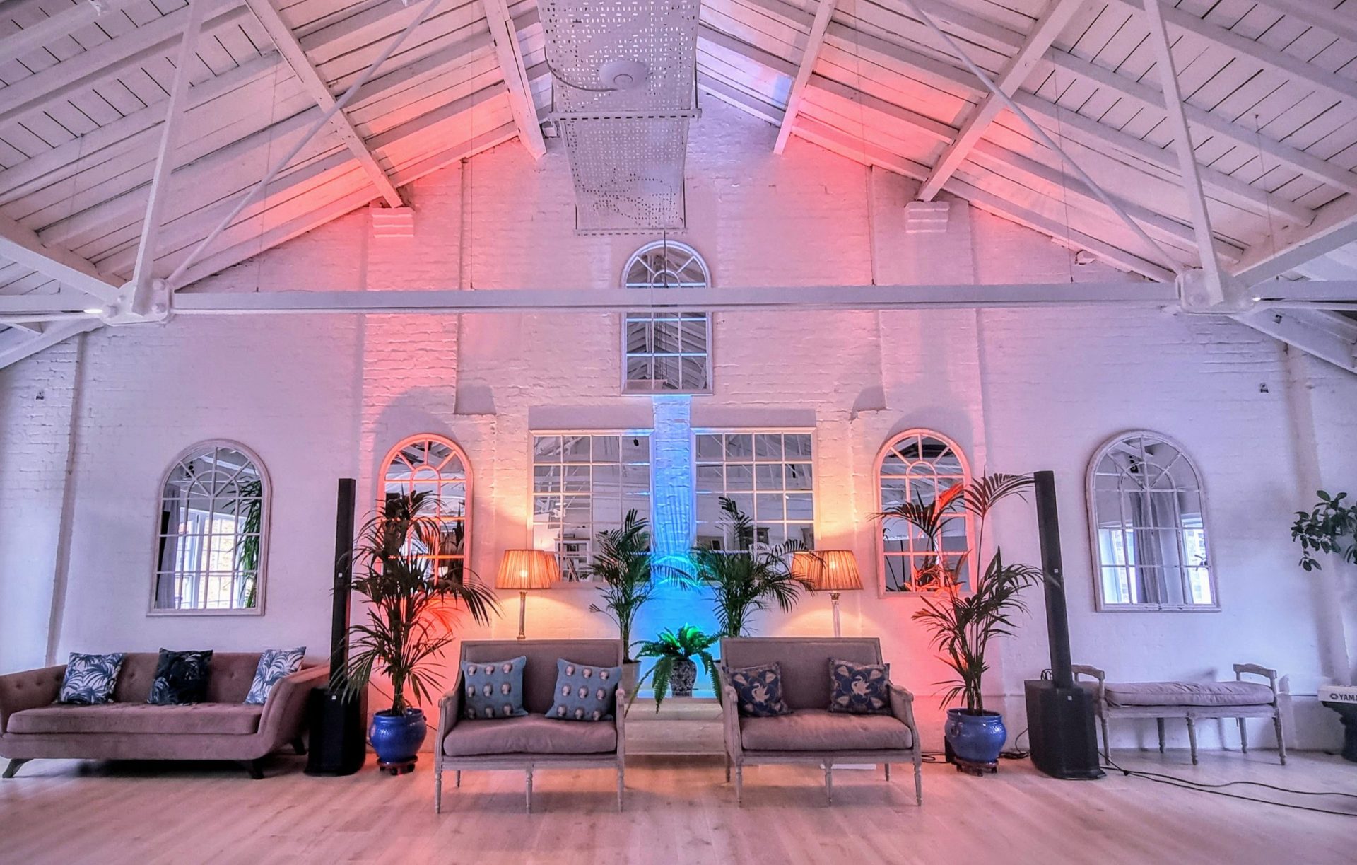 Modern workshop spaces in london with boardroom table and presentation screen