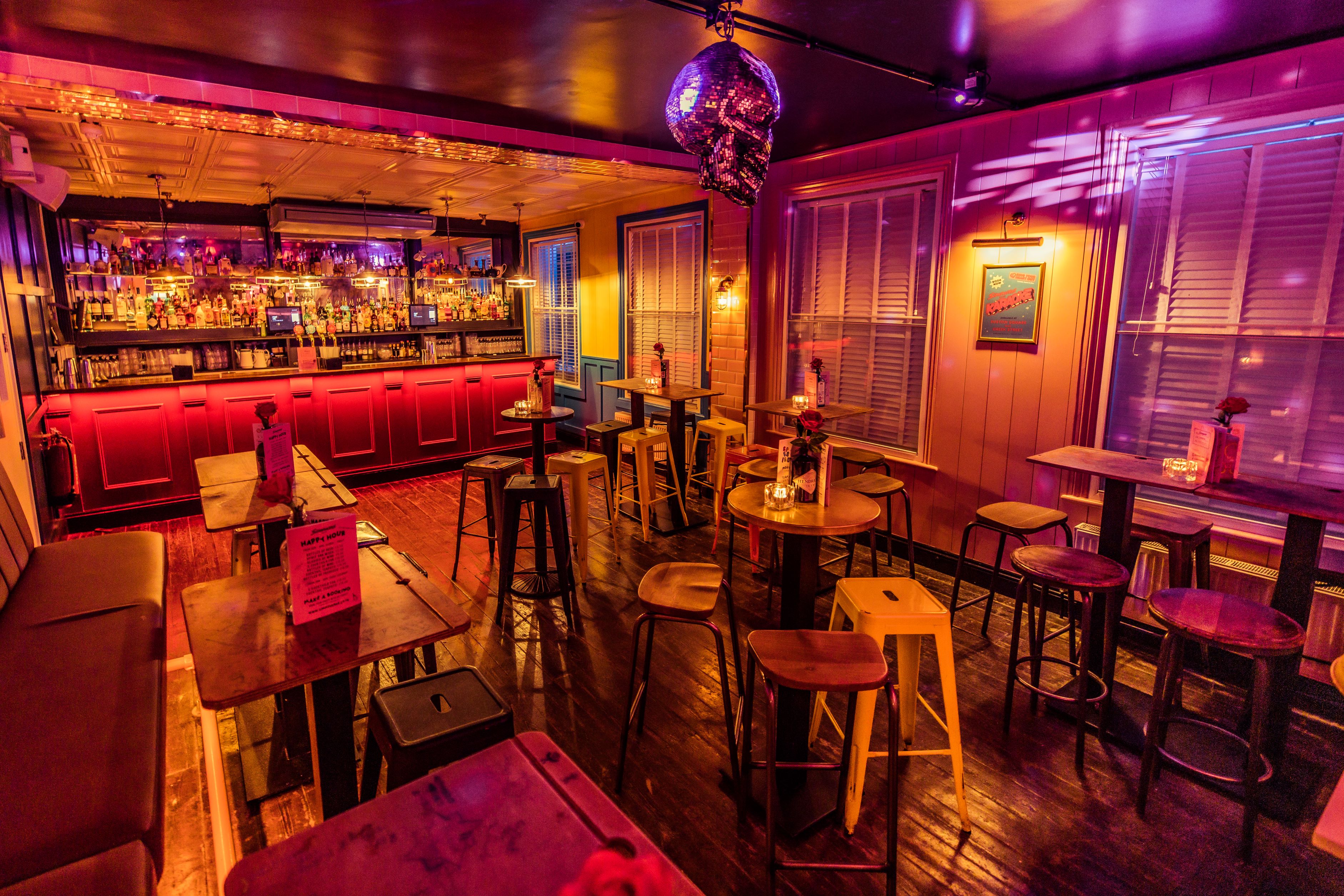 Modern event venues in soho london with boardroom table and presentation screen