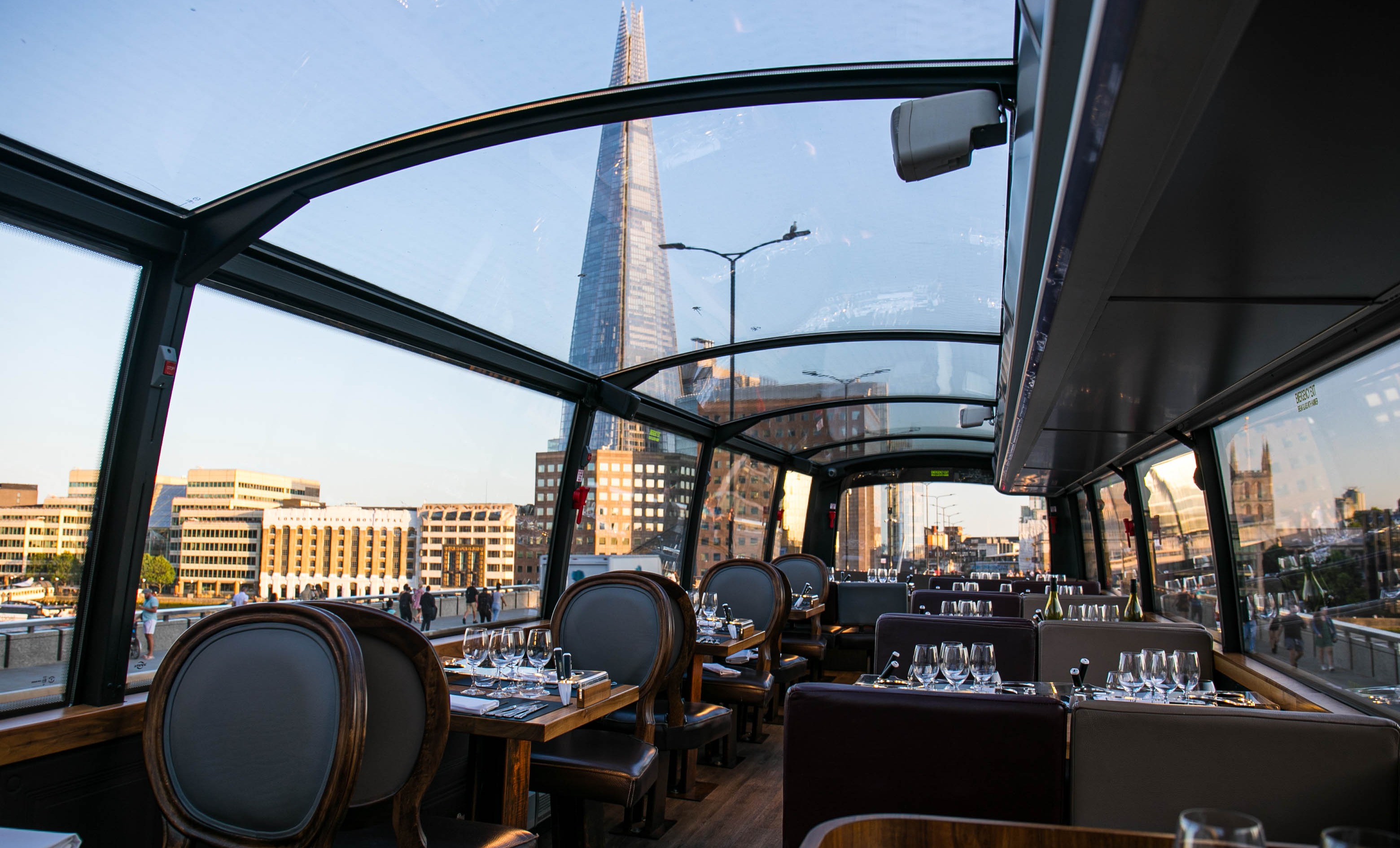 Modern private dining christmas parties central london with boardroom table and presentation screen