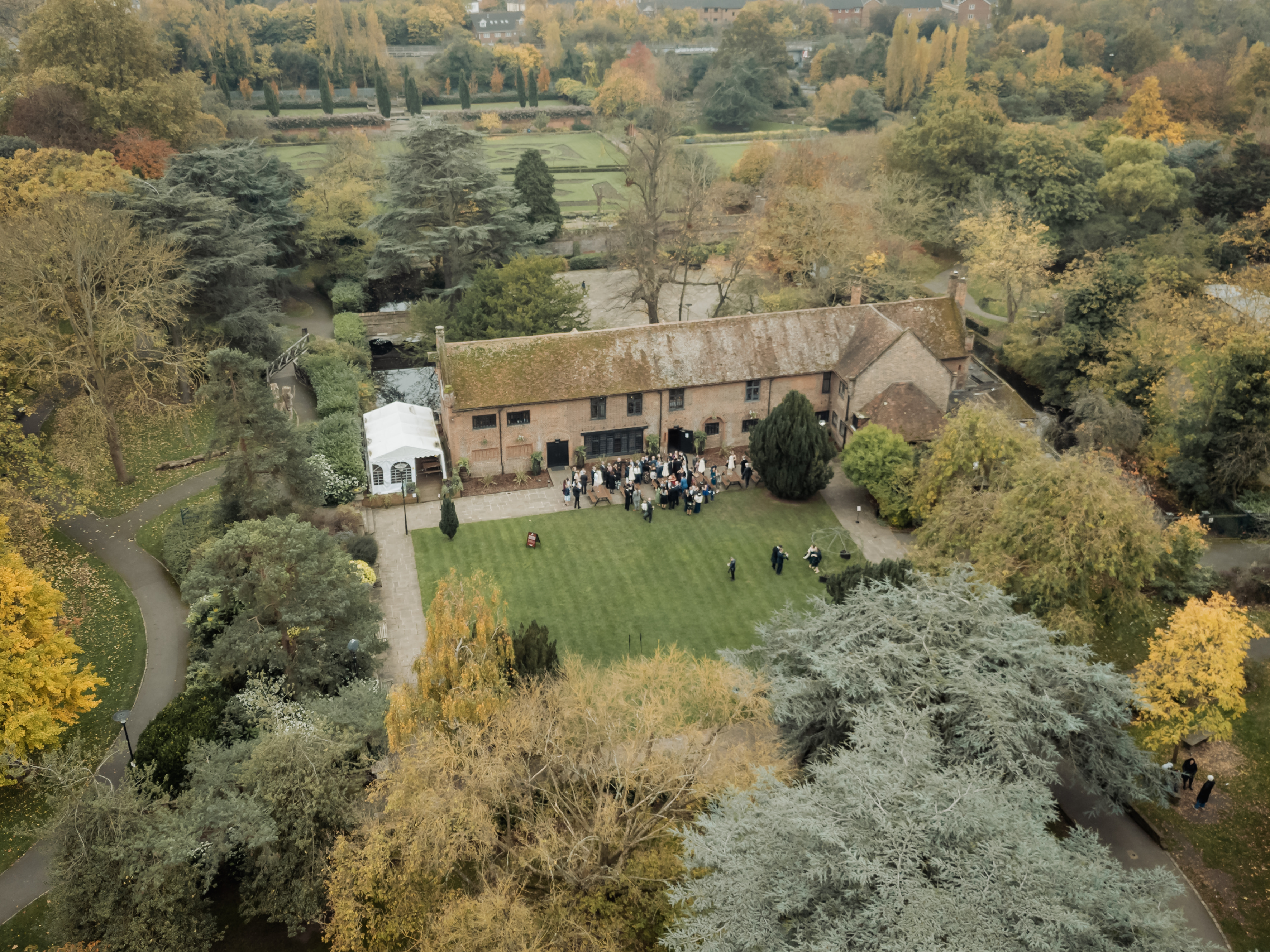 Modern nigerian wedding venues london with boardroom table and presentation screen